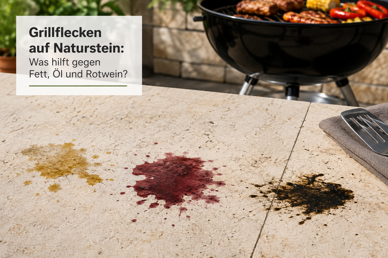 Grillflecken auf Naturstein